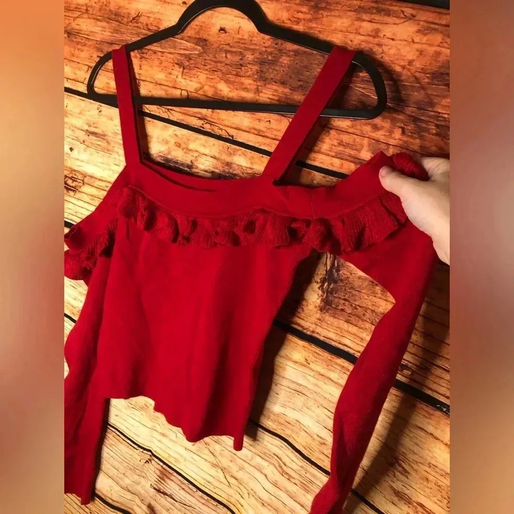 Cold Shoulder Ruffle Top